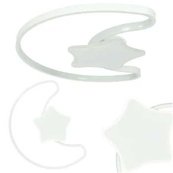 LED Ceiling Light for Kids Room Moon, Dimmable with Remote, White