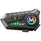 Motociklo šalmo domofonas U10 2X su Bluetooth ir RGB, juodas