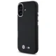 BMW dėklas iPhone 16 telefonui M Smooth Full Wrapped Metal MagSafe, juodas