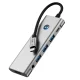 Tech-Protect HB04 9in1 USB-C šakotuvas su HDMI 4K 60Hz ir PD 100W, pilkas
