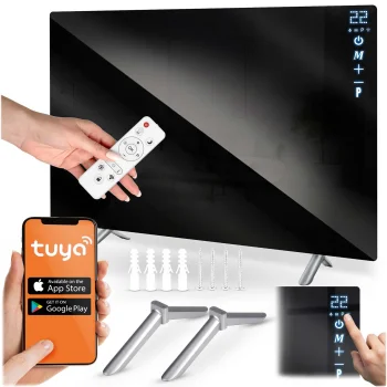 Infraraudonųjų spindulių šildytuvas Berdsen BD-984, 600 W, Wi-Fi, stiklas