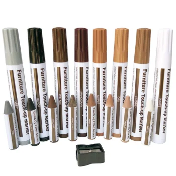 Furniture Touch-Up Wood Furniture Scratches Repair Markers Wax Sticks, 8 pcs