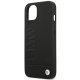 BMW Leather Stamp dėklas iPhone 14 Plus telefonui, juodas