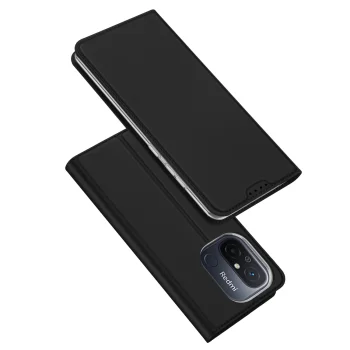 Dux Ducis Skin Pro atverčiamasis dėklas Xiaomi Redmi 11A / Poco C55 / Redmi 12C, juodas
