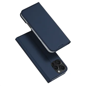 Dux Ducis Skin Pro atverčiamas dėklas iPhone 16 Pro Max telefonui, mėlynas