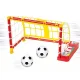 Judantys futbolo vartai su kamuoliais