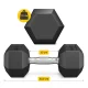 4Fizjo HEX Steel Dumbbell, 12.5 kg, Black