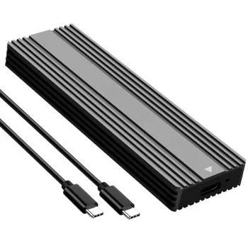 M.2 NVMe / NGFF SSD išorinis dėklas USB 3.2 Type-C, juodas