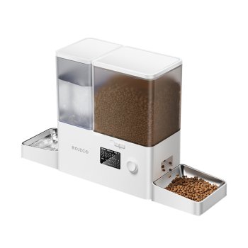 Rojeco 2-in-1 automatinis šėrykla ir girdykla naminiams gyvūnams, 5L/3.5L, balta