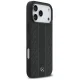 Mercedes dėklas iPhone 17 Pro Max telefonui Leather Laurel Leaves Stripes MagSafe, juodas