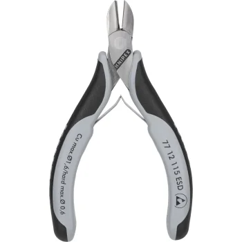 Šoninės kirpimo replės elektronikai KNIPEX 77 12 115 ESD, 115 mm