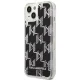 Karl Lagerfeld Liquid Glitter Monogram dėklas iPhone 14 telefonui, juodas