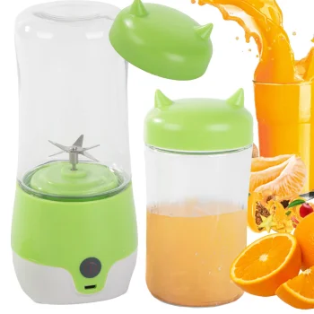 Nešiojamas belaidis kokteilinis trintuvas 350 ml, USB, 35 W, žalias
