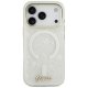 Guess IML Shell Script Metal MagSafe Dėklas iPhone 17 Pro Max, Baltas