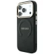 Guess Saffiano Peony & Ring MagSafe dėklas iPhone 17 Pro / 18 Pro, juodas