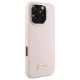 Guess Silicone Script Metal Logo & Frame dėklas iPhone 16 Pro Max, rožinis