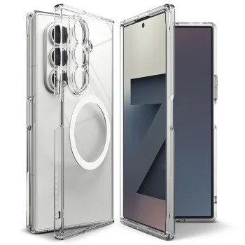 Ringke Fusion MagSafe dėklas telefonui Samsung Galaxy Z Fold 7, skaidrus