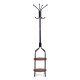 Pastatoma drabužių kabykla ModernHome su 2 lentynomis ir 8 kabliukais, 180 cm, juoda