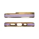 Dėklas iPhone 12 Pro Fashion Case su auksiniu rėmeliu, skaidrus, violetinis