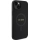Guess dėklas iPhone 15 Plus telefonui Saffiano MagSafe, juodas
