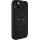 Guess dėklas iPhone 15 Plus telefonui Saffiano MagSafe, juodas