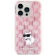Karl Lagerfeld Monogram Choupette dėklas, skirtas iPhone 15 Pro Max, rožinis
