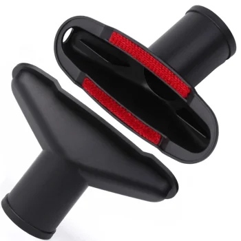 Universal Vacuum Cleaner Nozzle with Velour Strips, 32/35 mm, Black
