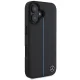 Mercedes dėklas iPhone 16 telefonui Blue Line Leather MagSafe, juodas