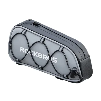 Rockbros dviračio rėmo krepšys 0,9 L, sidabrinis