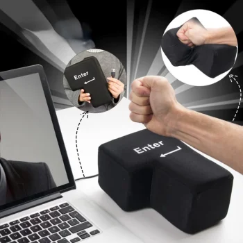 Didelis Enter klavišas-pagalvė su USB jungtimi, juodas