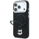 Karl Lagerfeld Ring Stand 360 Choupette MagSafe dėklas iPhone 18 Pro Max / 17 Pro Max, juodas