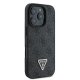 Guess iPhone 16 Pro Max dėklas Leather 4G Triangle Strass MagSafe, juodas