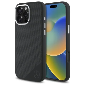 Mercedes dėklas iPhone 16 Pro telefonui su MagSafe, juodas