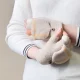 Moteriškos ir vaikiškos žieminės pirštinės-kumštinės su atvartu, baltos