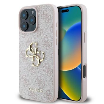 Guess 4G Big Logo dėklas, skirtas Apple iPhone 16 Pro Max, rožinis