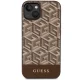 Guess iPhone 14 Plus dėklas GCube Stripes MagSafe, rudas