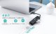 Choetech HUB-U02 USB-C adapteris į RJ-45 ir 3x USB 3.0, juodas