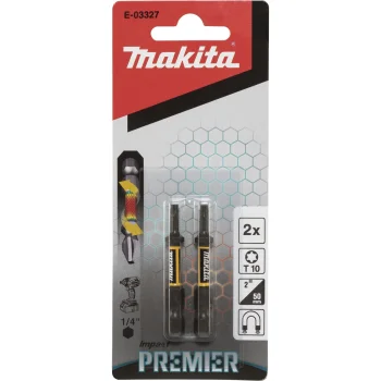 Suktuvo antgaliai Makita Impact Premier T10, 50 mm, 1/4", 2 vnt., E-03327
