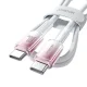 Joyroom S-A42 Crystal-Clear USB-C į USB-C laidas 1.2m, Baltas