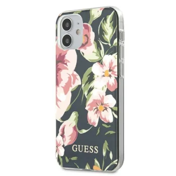Guess iPhone 12 mini dėklas Flower Collection, mėlynas