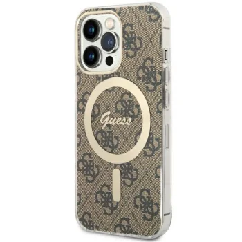 Guess iPhone 13 / 13 Pro dėklas 4G MagSafe, rudas