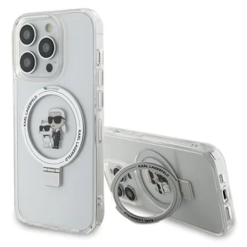 Karl Lagerfeld dėklas iPhone 13 / 13 Pro Ring Stand Karl&Choupette MagSafe, baltas