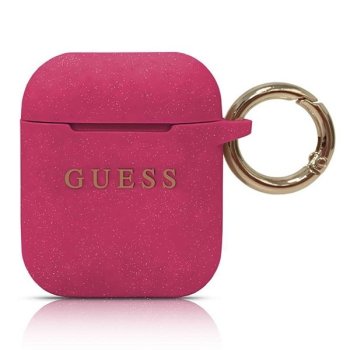 „Guess Silicone Glitter“ AirPods dėklas, Fuchsia