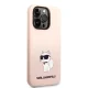 Karl Lagerfeld Silicone Choupette dėklas, skirtas iPhone 14 Pro Max, rožinis