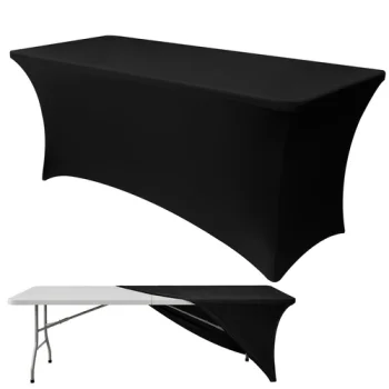 Stretch Banquet Table Cover 183x75x75cm Ruhhy, Black