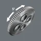 Terkšlės ir antgalių rinkinys Wera 8009 Zyklop Pocket Imperial Set 2, 18 dalių