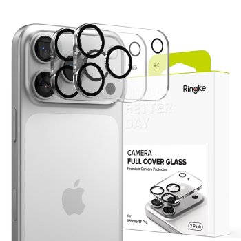 Apsauginis stiklas kamerai Ringke Camera Full Cover, iPhone 17 Pro, 2 vnt. - Juodas