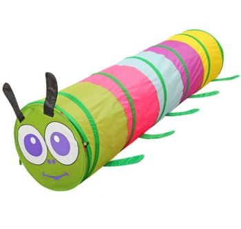 Children’s play tunnel caterpillar with bag, 180 cm, multicolor