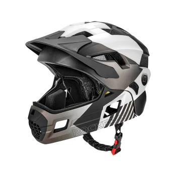 Rockbros TS-61 vaikiškas šalmas su nuimama smakro apsauga, M (54-57 cm), pilkas