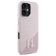 Karl Lagerfeld dėklas iPhone 16 telefonui Silicone Shadow Metal Initial MagSafe, rožinis